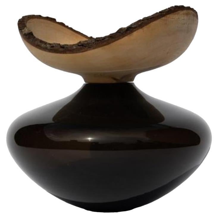 Vaso nero impilabile Bloom di Pia Wüstenberg in vendita