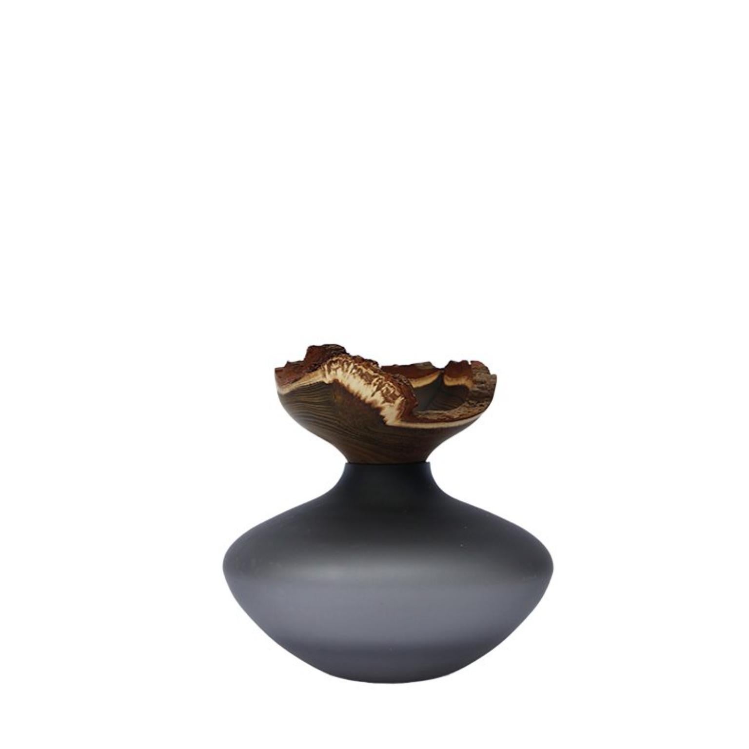 Other Bloom Stacking Satin Black Vessel by Pia Wüstenberg For Sale