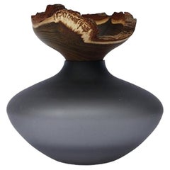Vase Bloom Stacking Satin Smoke Vessel by Pia Wüstenberg