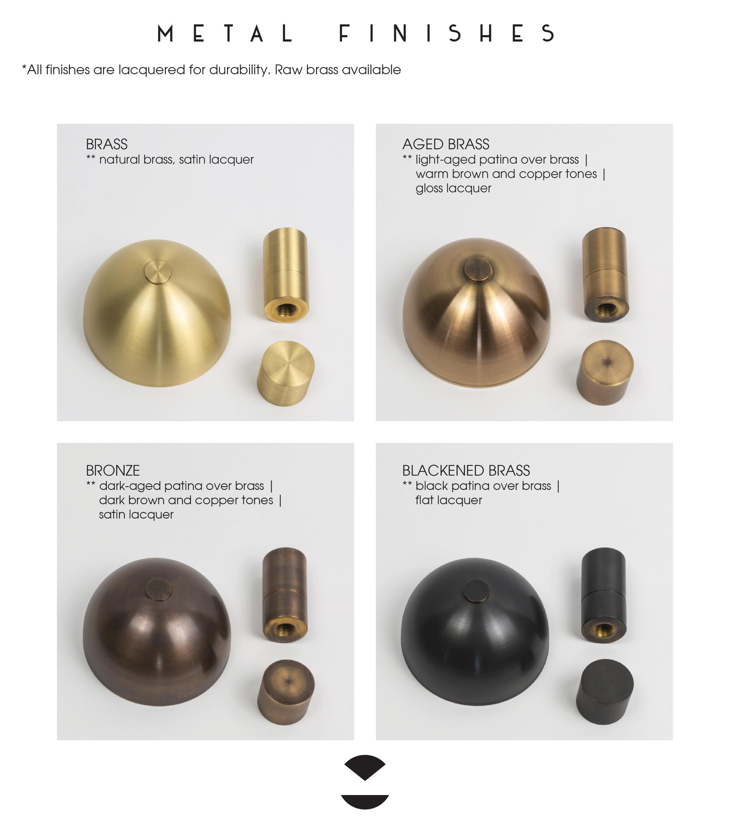 Bloom Tripple, Aged Brass, Handblown Clear Glass, Plug in Sconce, Kalin Asenov For Sale 12