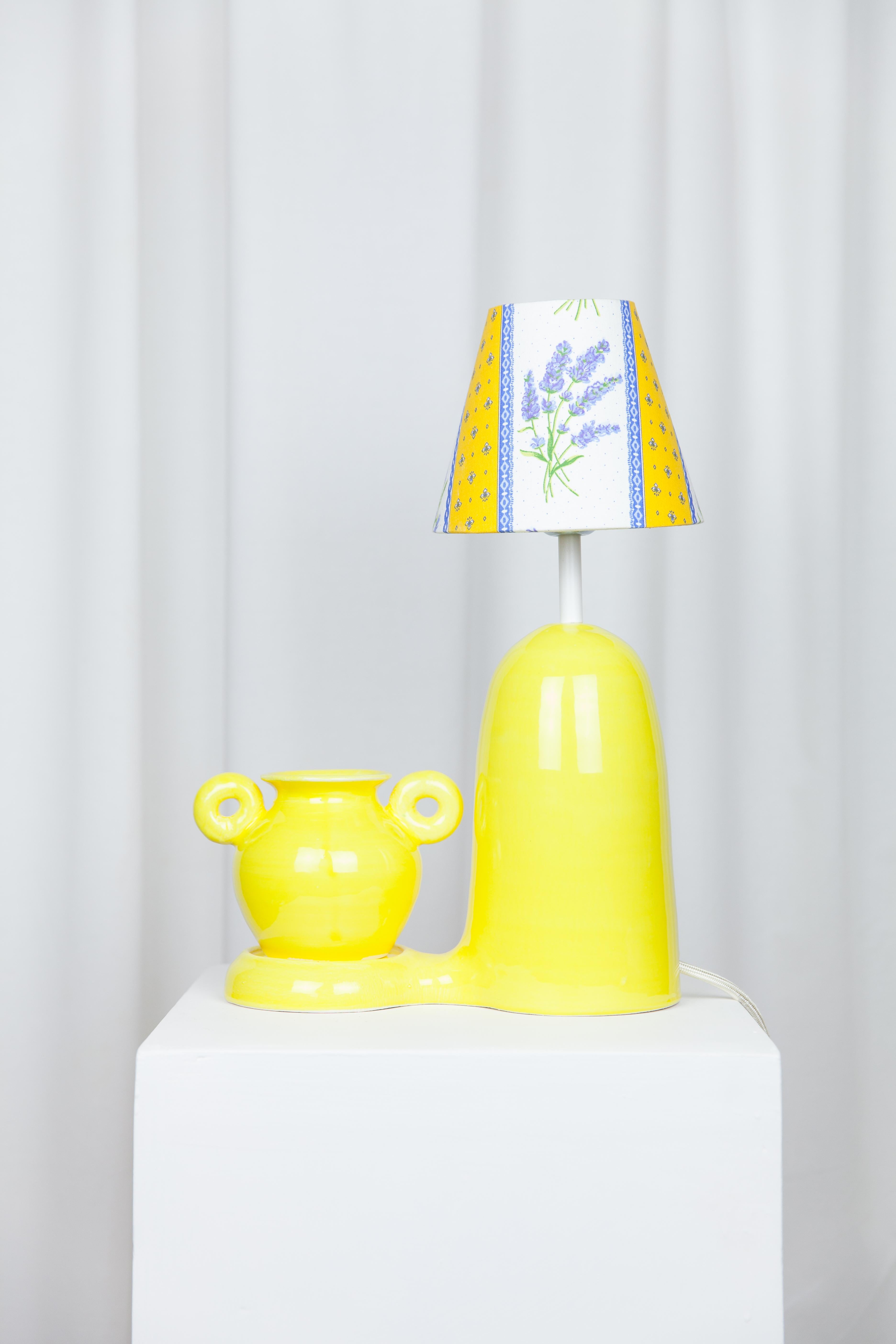 Bloom Yellow Lamp + Vase by Lola Mayeras In New Condition In Geneve, CH