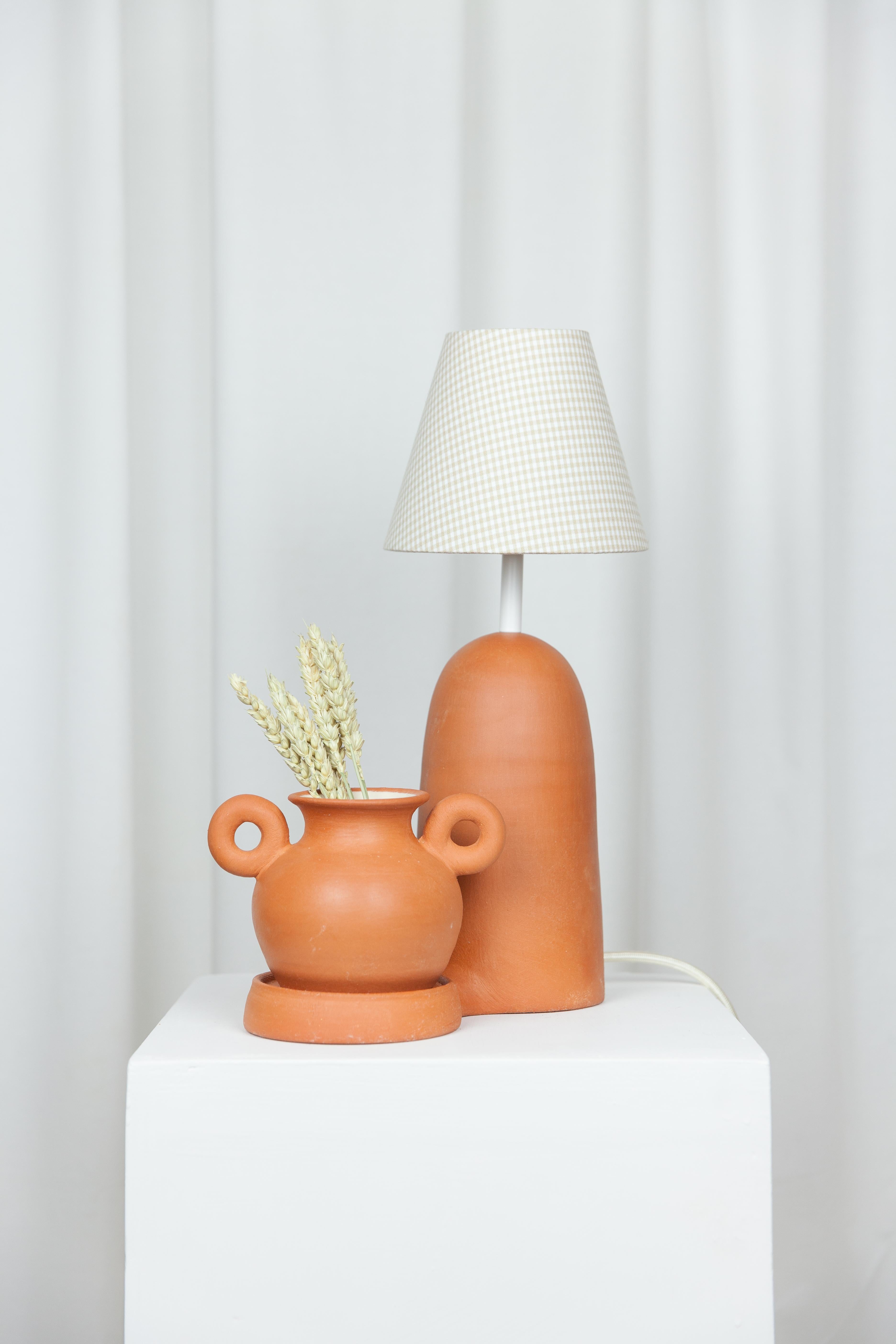 Earthenware Bloom Yellow Lamp + Vase by Lola Mayeras
