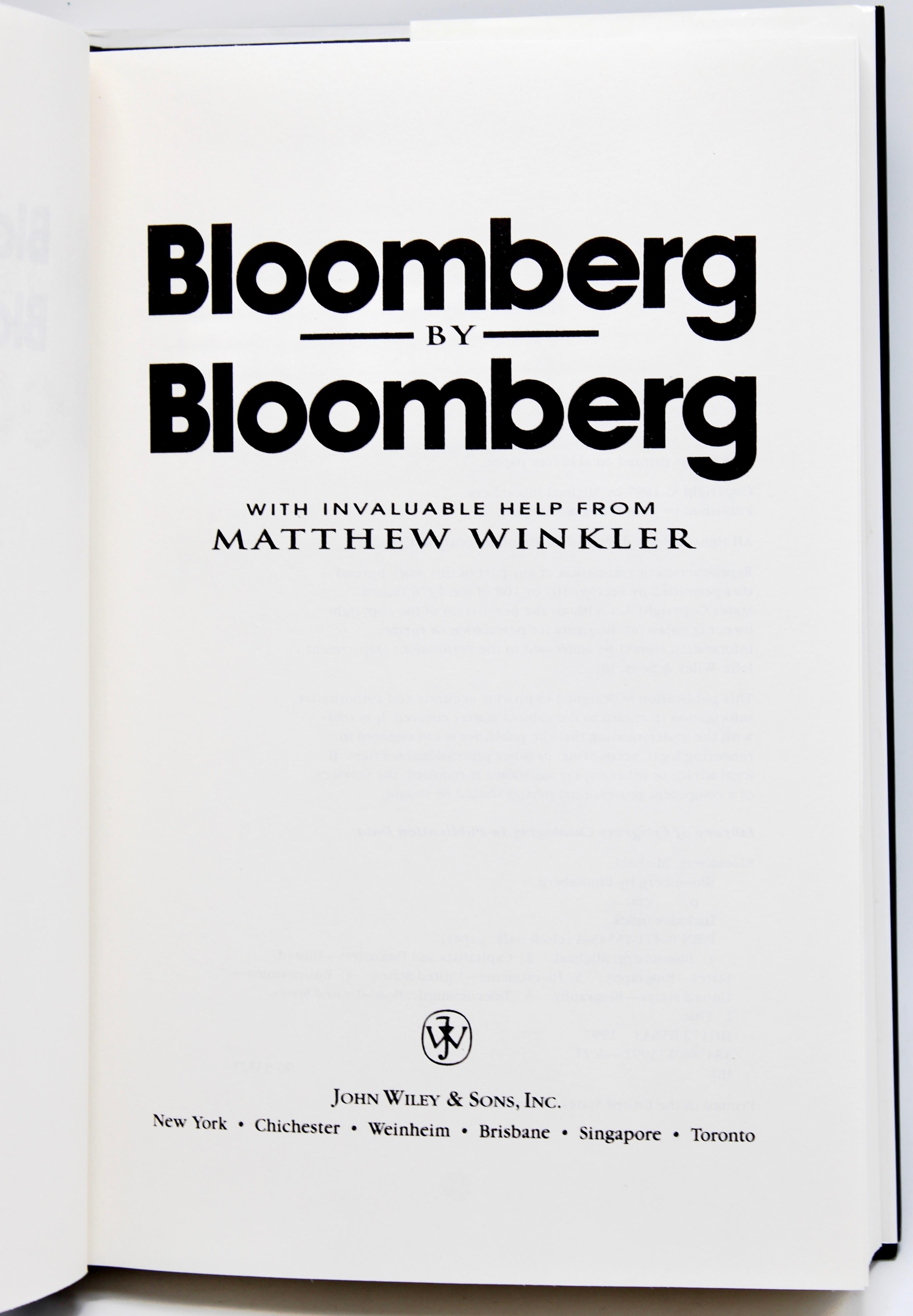 American Bloomberg by Bloomberg, Signed First Edition Book, 1997