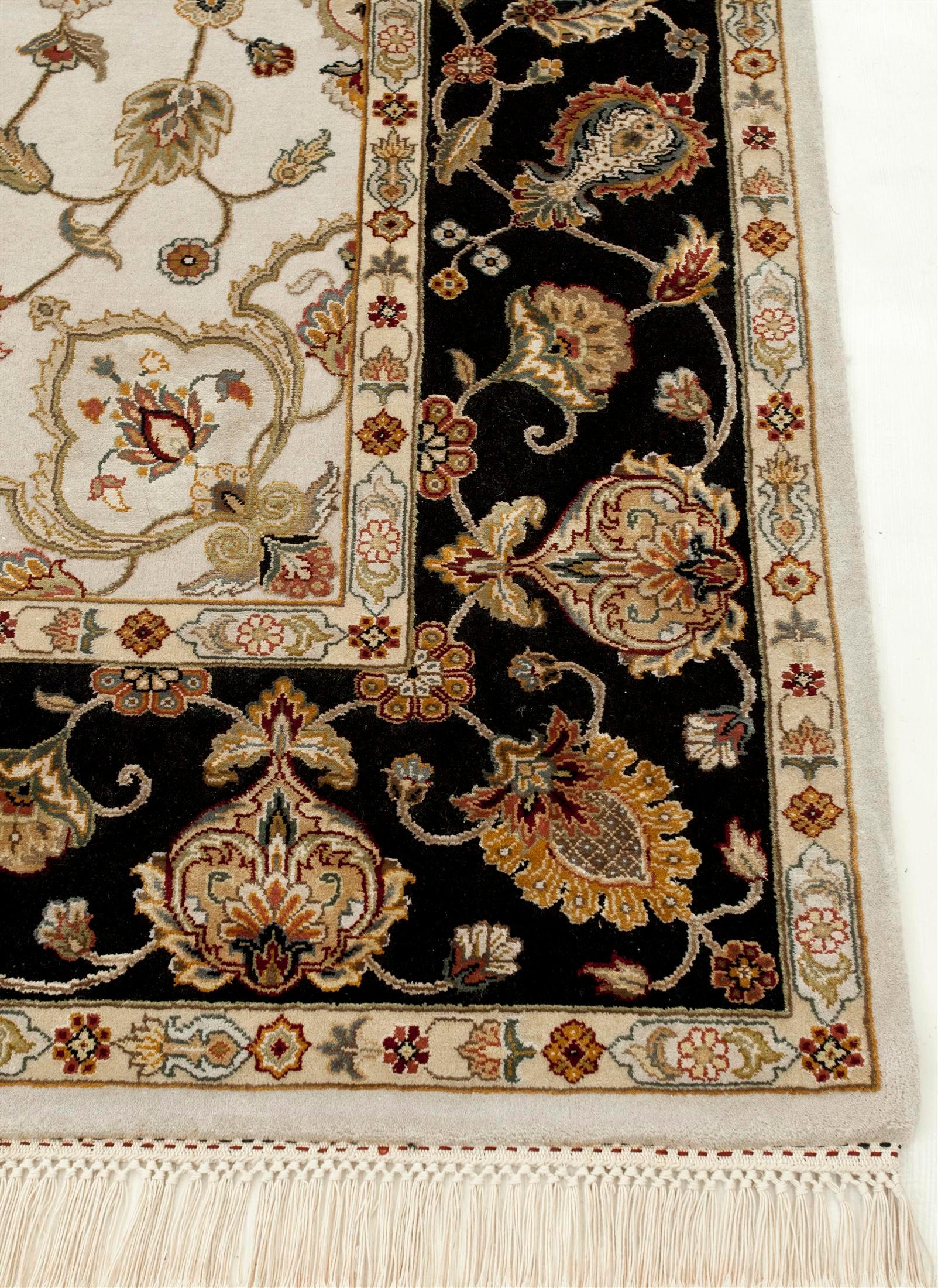 Alfombra anudada a mano Blooming Antiquity Medium Marfil y Ébano 180x270 cm Tribal en venta