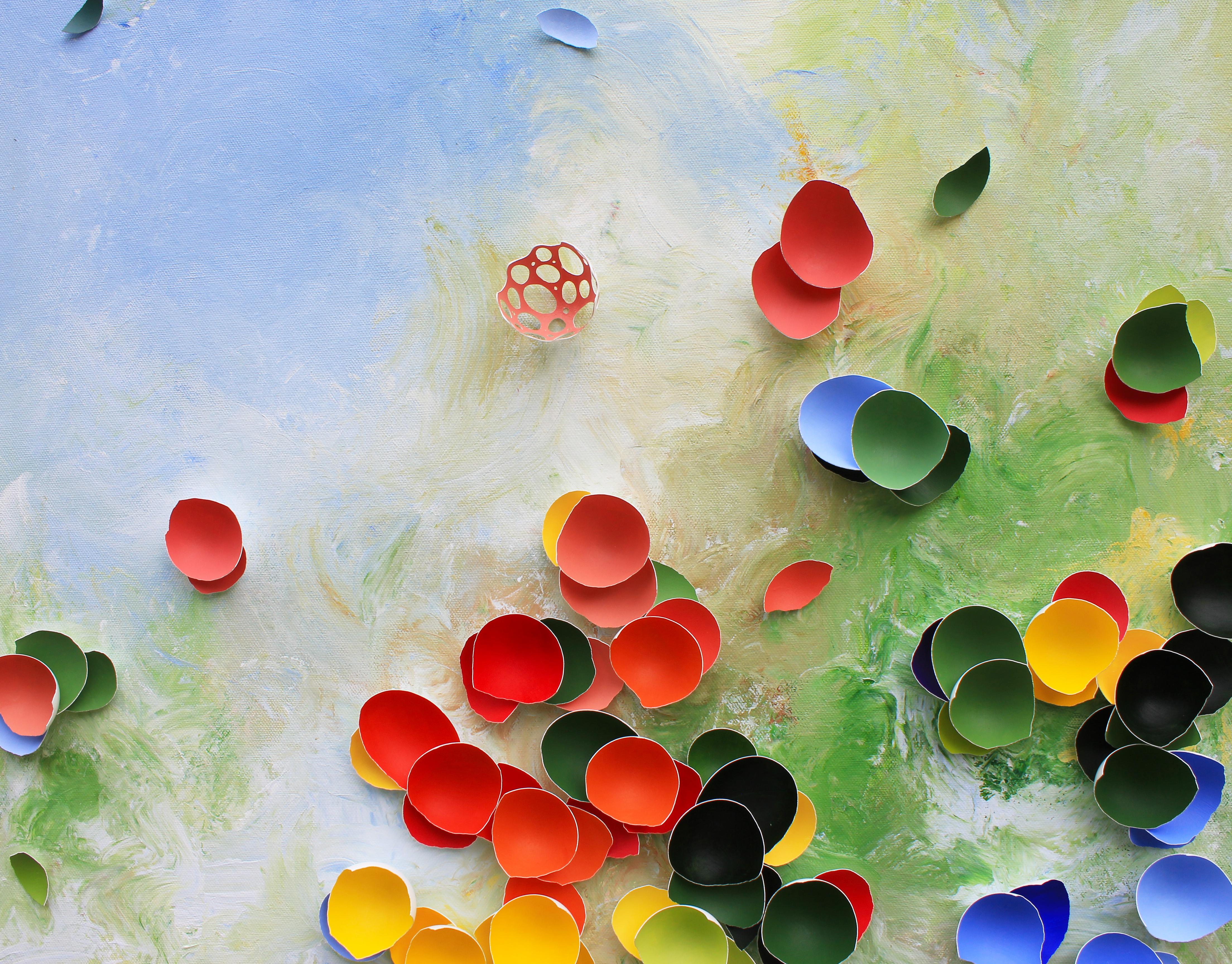 Other Blooming Garden IV by Larisa Safaryan  Acrylic paint and eggshells on canvas