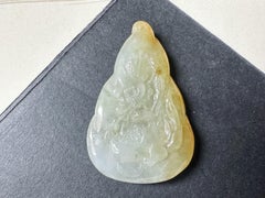 Blooming Serenity Icy Honey Yellow Jade Lotus Pendant for Peace & Renewal