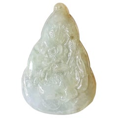 Blooming Serenity Icy Honey Yellow Jade Lotus Pendant for Peace & Renewal