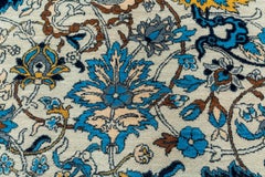 Blooming Veil Blanc antique et bleu ombré 270x360 cm Tapis noué à la main