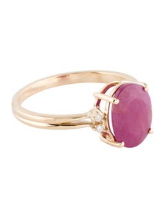 Luxurious 14K Gold 2.25ct Ruby & Diamond Cocktail Ring - Size 6.75 - Exquisite