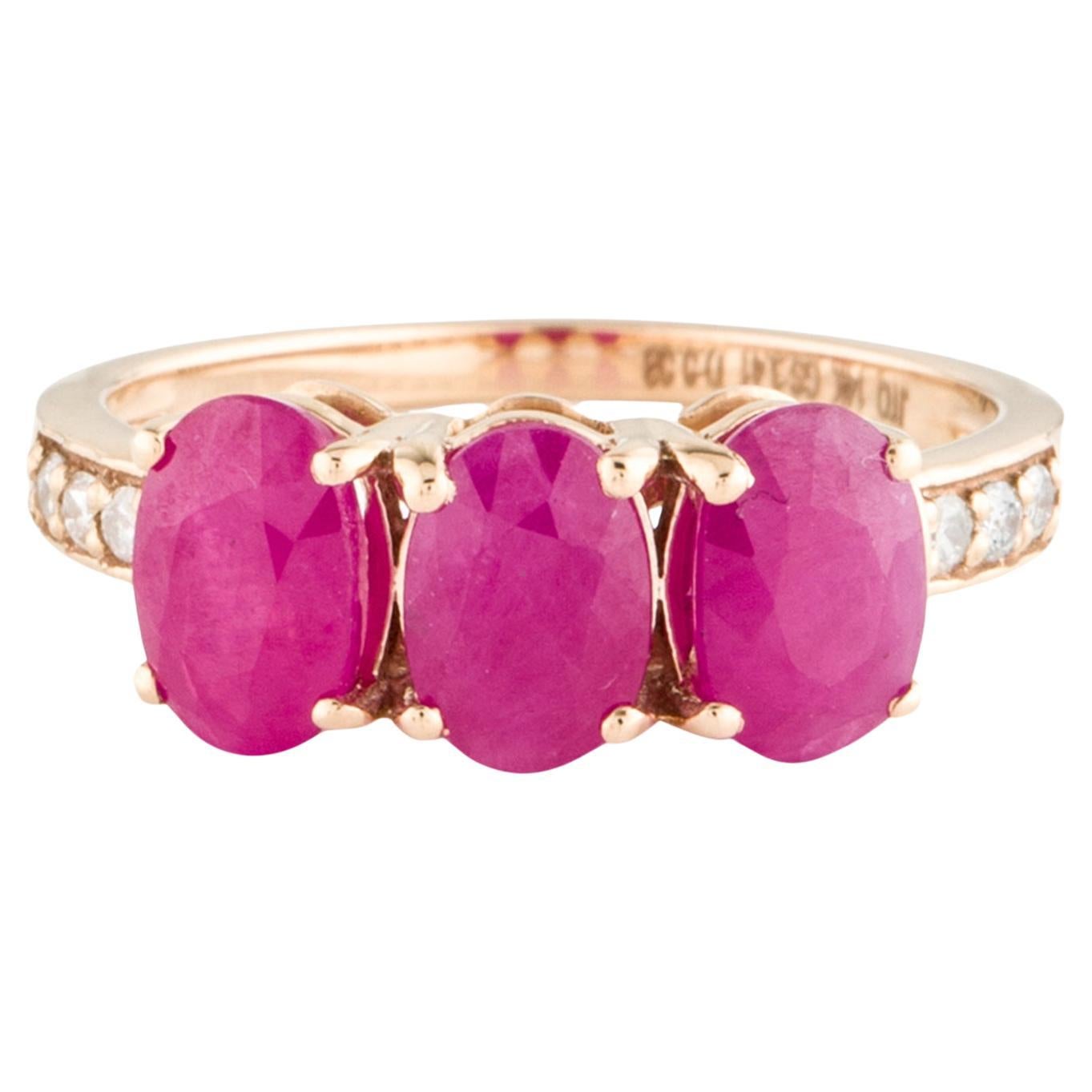 Luxurious 14K Ruby & Diamond Cocktail Band Ring - Size 6.75 - Statement Jewelry For Sale