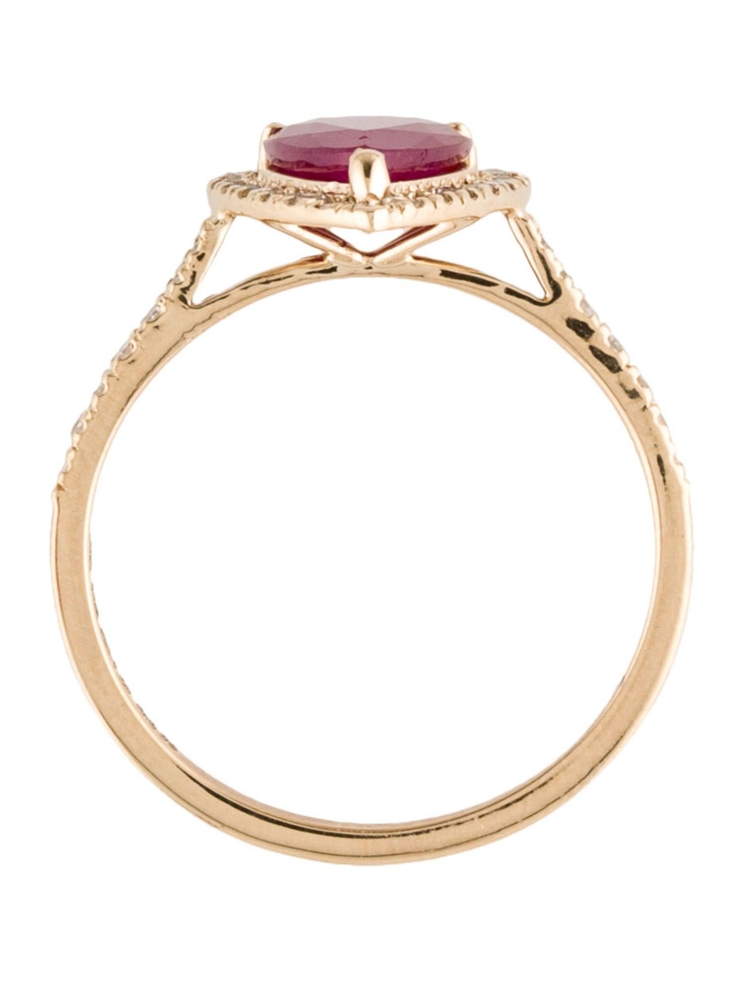 Luxury 14K Ruby & Diamond Cocktail Ring 1.58ctw - Size 6.75 - Timeless & Elegant In New Condition For Sale In Holtsville, NY
