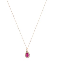 14K Ruby & Diamond Pendant Necklace - Stunning Gemstone Statement Piece