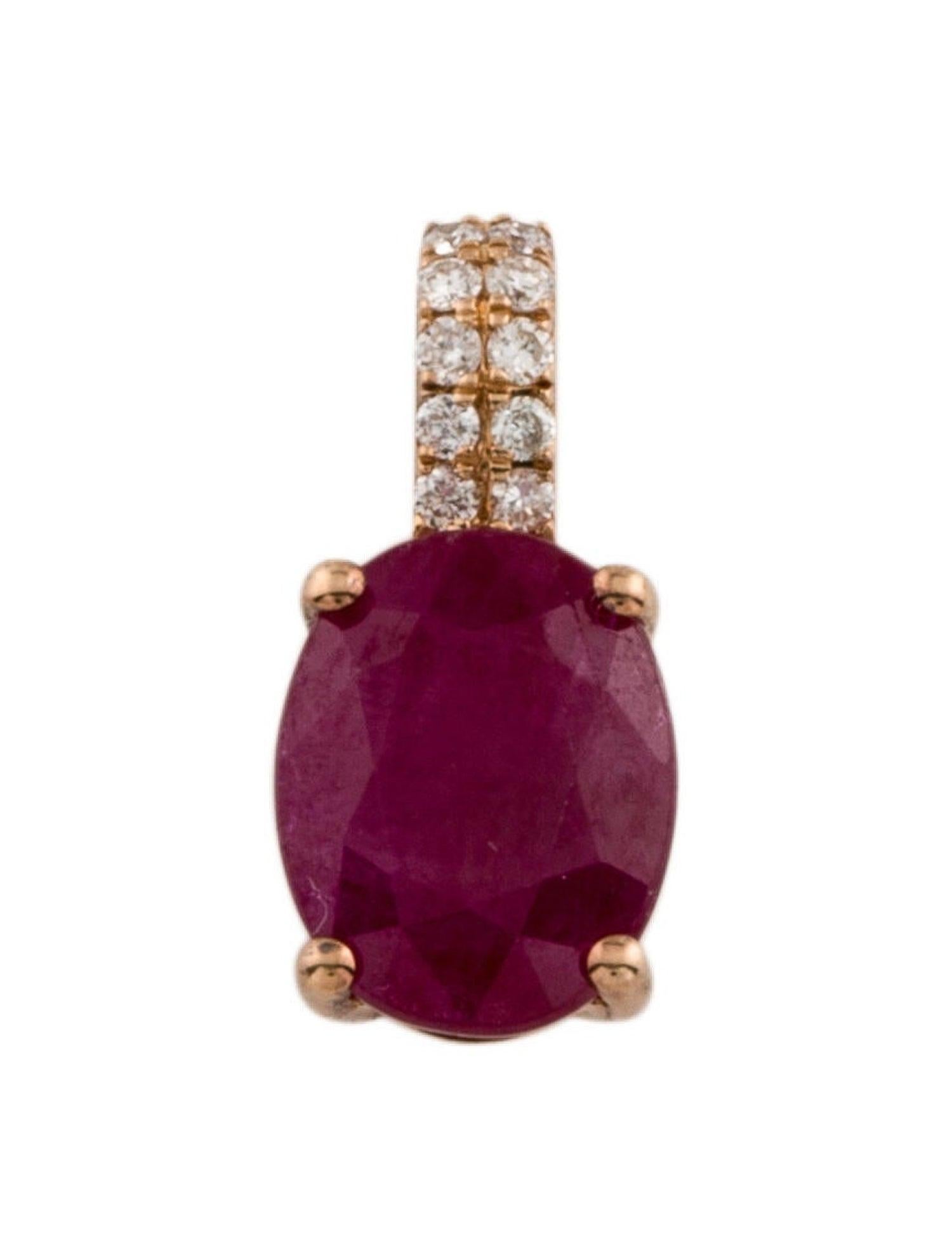18K 1.82ct Ruby & Diamond Pendant - Elegant & Timeless Gemstone Statement Piece In New Condition For Sale In Holtsville, NY
