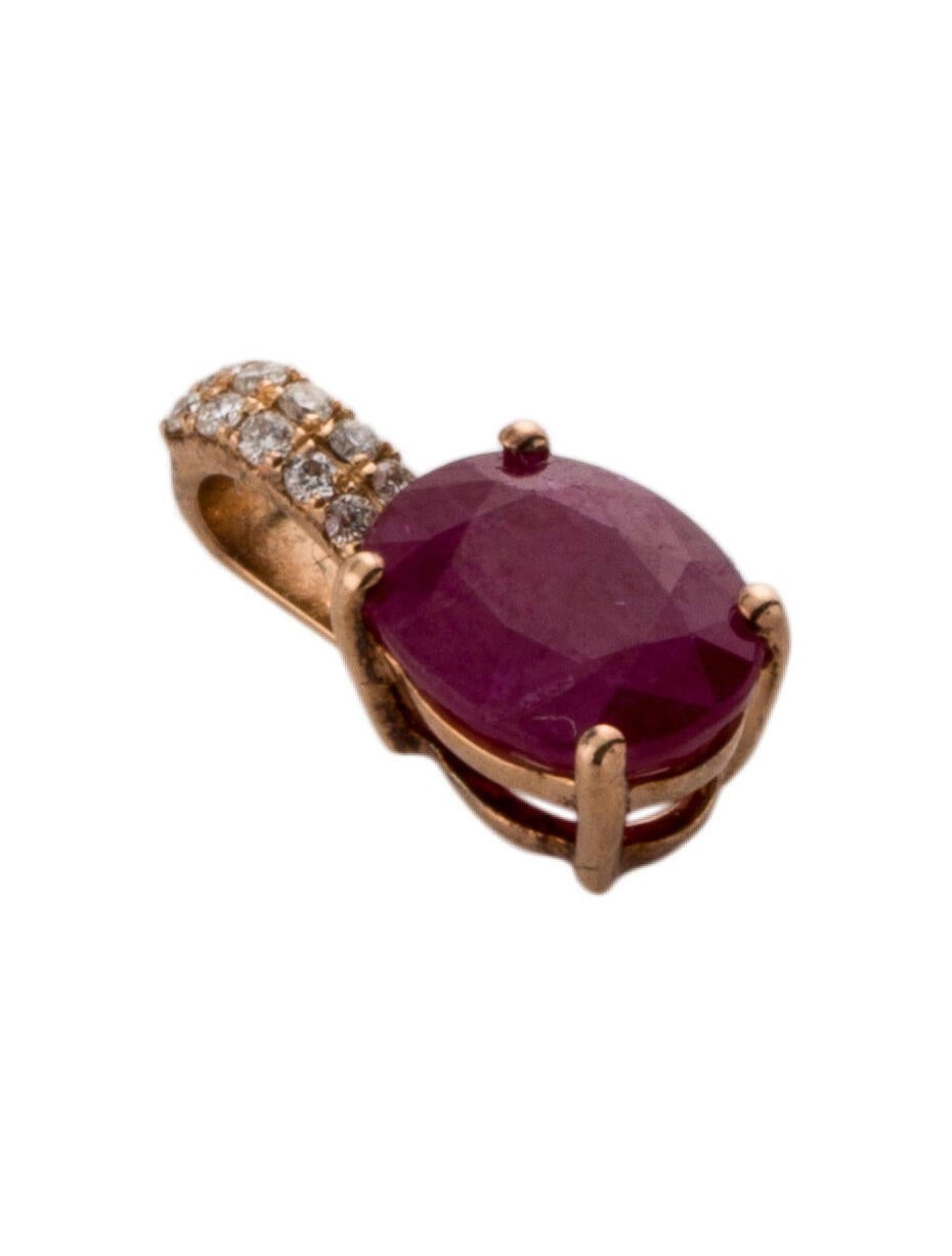 Women's 18K 1.82ct Ruby & Diamond Pendant - Elegant & Timeless Gemstone Statement Piece For Sale