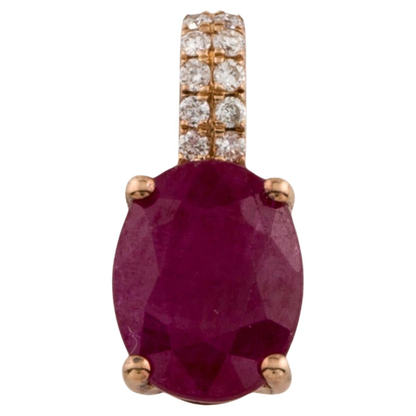 18K 1.82ct Ruby & Diamond Pendant - Elegant & Timeless Gemstone Statement Piece For Sale