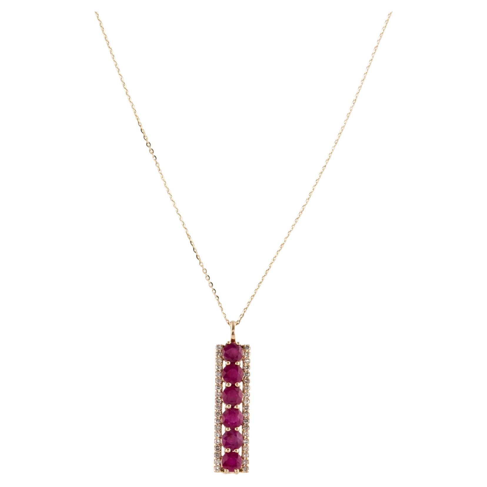 14K Ruby & Diamond Pendant Necklace: Timeless Elegance, Luxury Statement Jewelry
