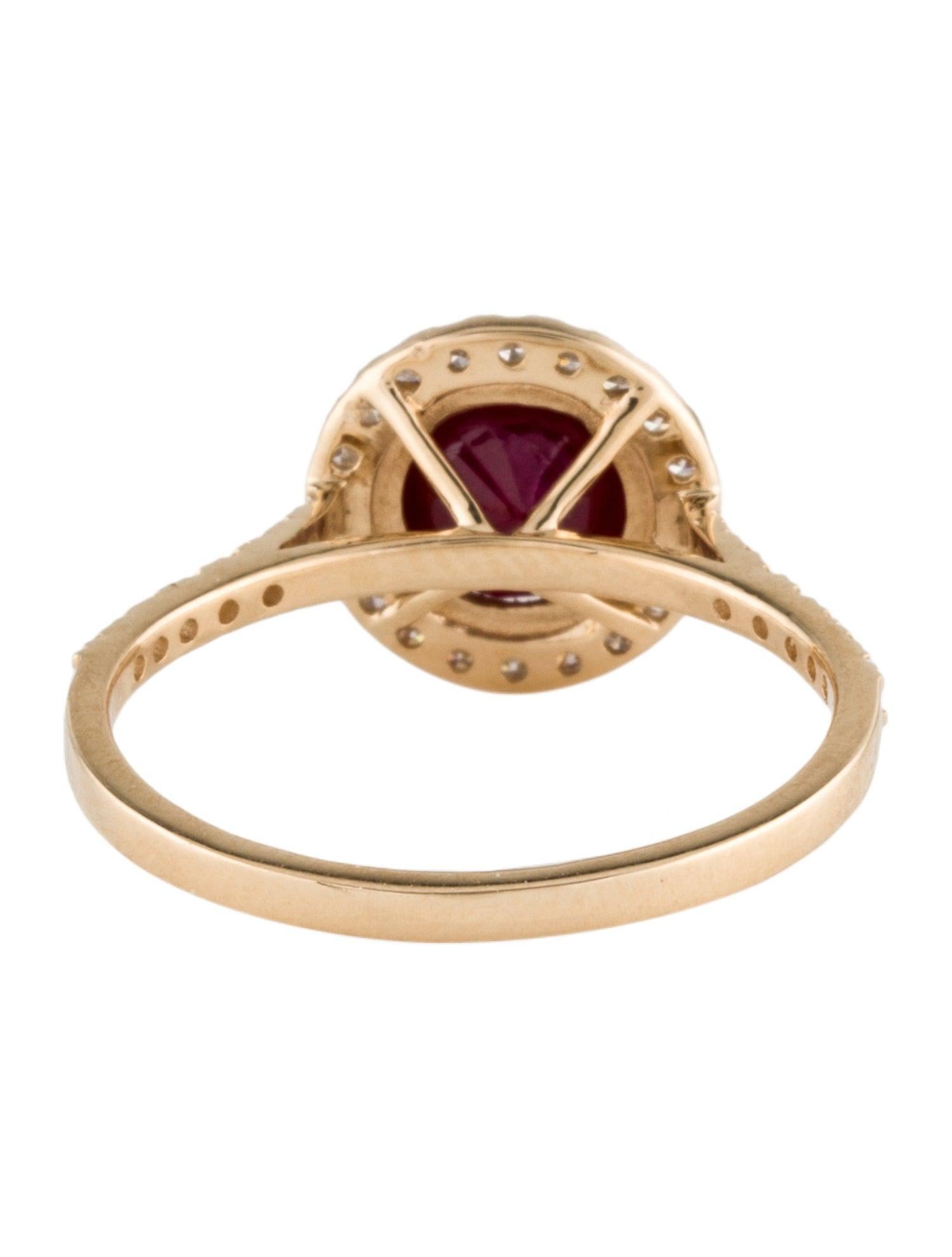 Brilliant Cut Captivating 14K Gold 1.66ct Ruby & Diamond Cocktail Ring - Size 7 - Fine Jewelry For Sale