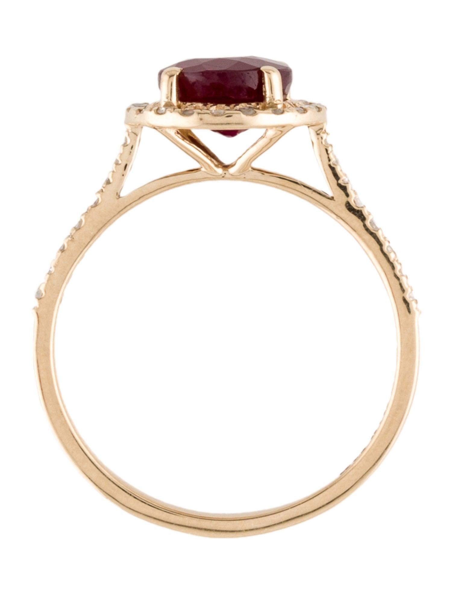 Captivating 14K Gold 1.66ct Ruby & Diamond Cocktail Ring - Size 7 - Fine Jewelry In New Condition For Sale In Holtsville, NY