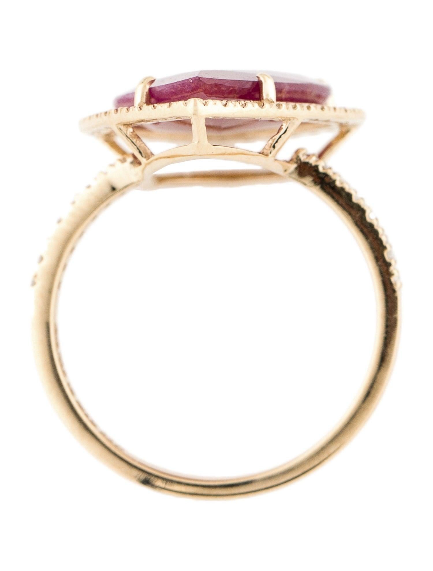 Dazzling 14K Gold 6.16ct Ruby & Diamond Cocktail Ring - Size 7.5 - Fine Jewelry In New Condition For Sale In Holtsville, NY