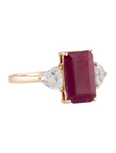 Exquisite 14K Gold 1.88ct Ruby & Sapphire Cocktail Ring - Size 7.75 - Luxurious