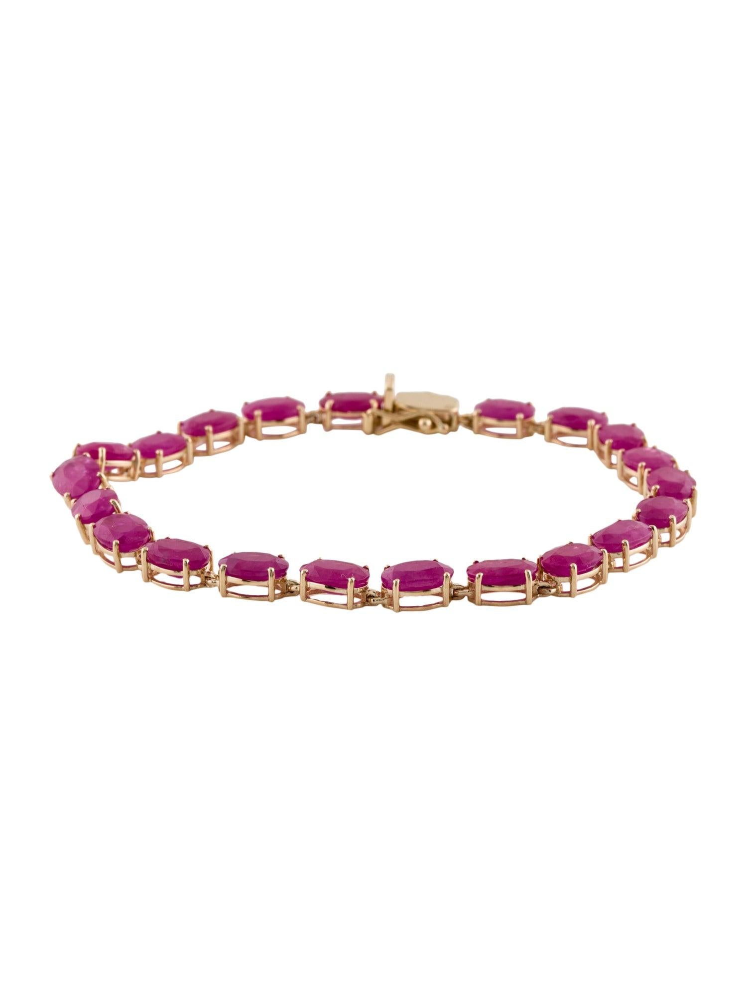Brilliant Cut 14K 19.13ctw Ruby Tennis Bracelet - Exquisite Elegance, Timeless Luxury Design For Sale