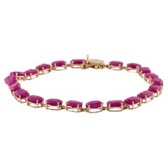 14K 19.13ctw Ruby Tennis Bracelet - Exquisite Elegance, Timeless Luxury Design