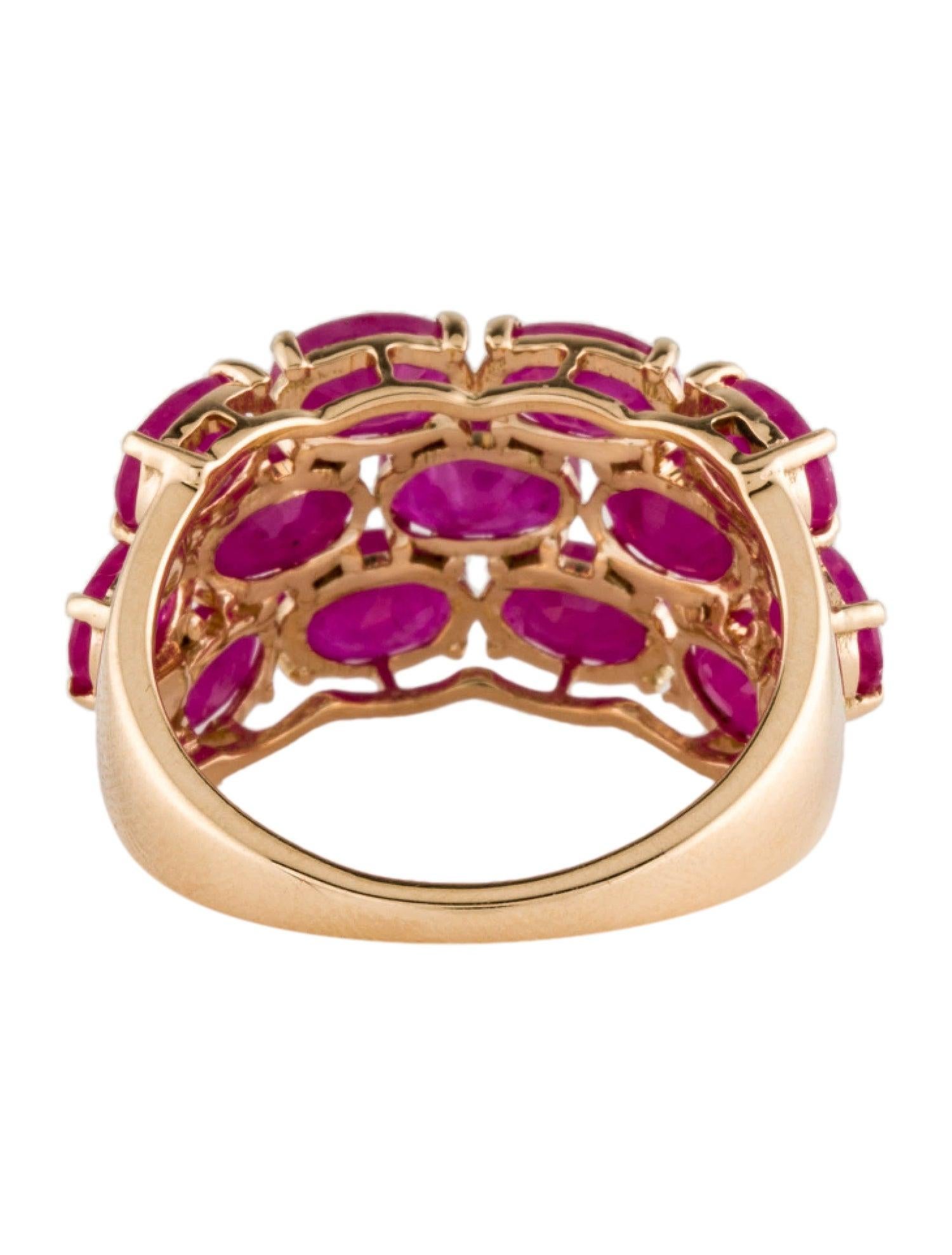 Oval Cut Luxurious 14K Ruby Cocktail Ring - 5.61ctw Gemstones - Size 6.75  Vintage Ring For Sale