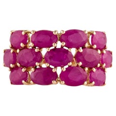 Luxurious 14K Ruby Cocktail Ring - 5.61ctw Gemstones - Size 6.75  Vintage Ring