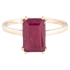 Captivating 14K Gold 2.02ct Ruby Cocktail Ring - Size 7 - Fine Gemstone Jewelry
