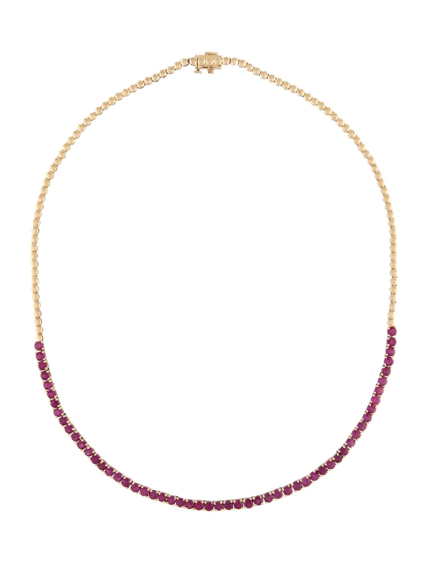 Luxury 14K 10.17ctw Ruby Collar Necklace - Exquisite Gemstone Statement Piece In New Condition For Sale In Holtsville, NY