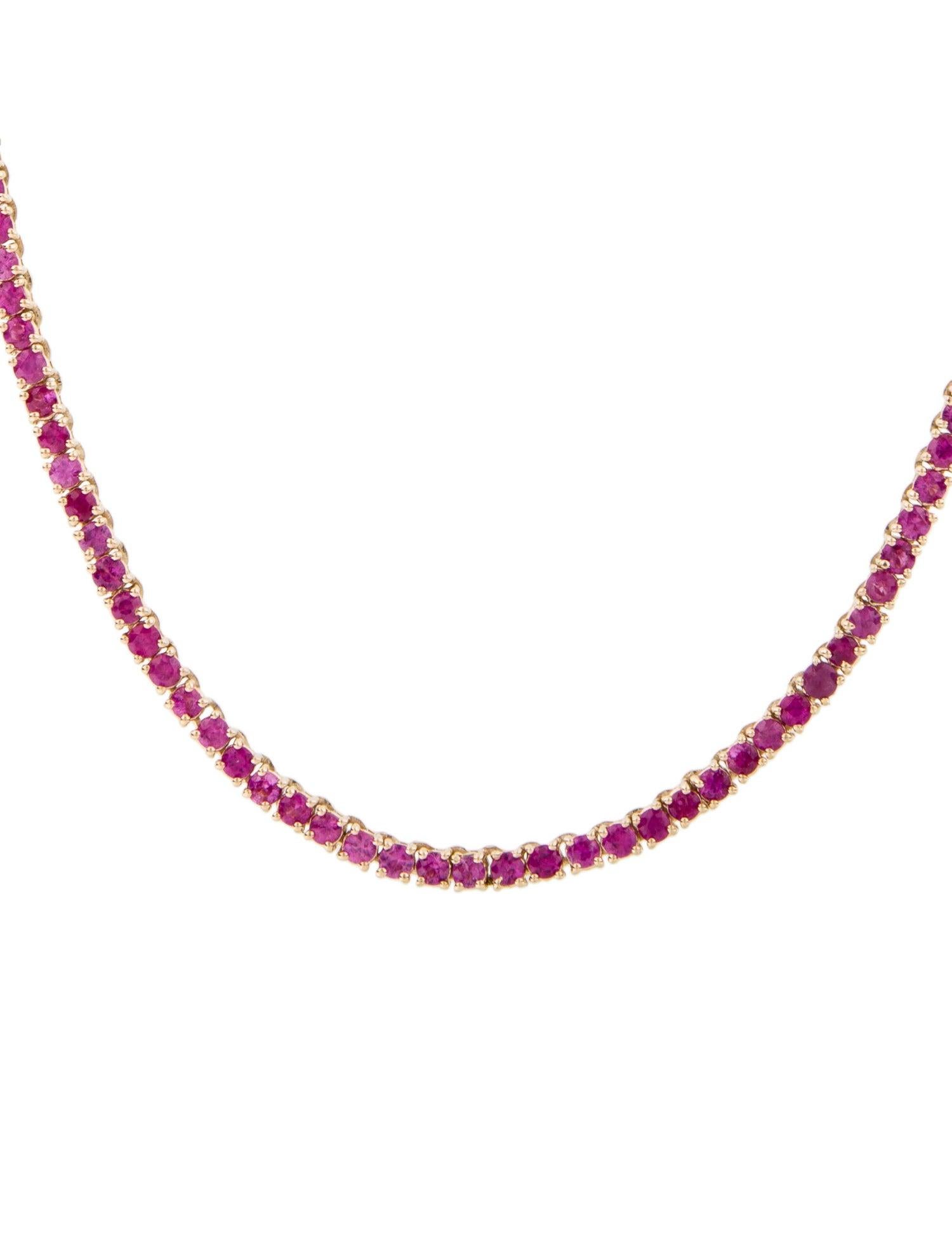 Brilliant Cut 14K Ruby Chain Necklace 12.15ctw - Exquisite Jewelry Piece for Glamorous Style For Sale