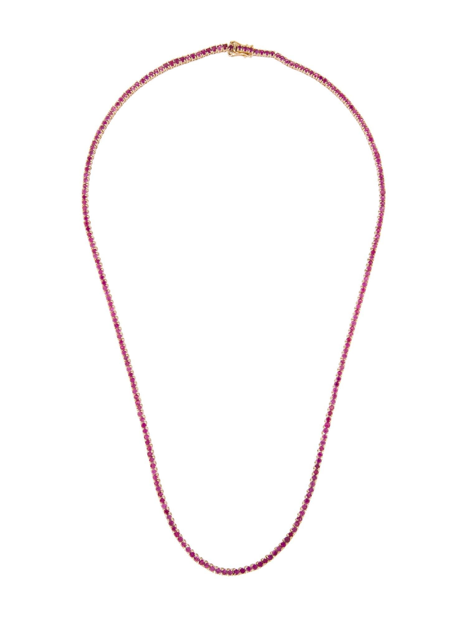 14K Ruby Chain Necklace 12.15ctw - Exquisite Jewelry Piece for Glamorous Style In New Condition For Sale In Holtsville, NY