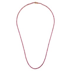 14K Ruby Chain Necklace 12.15ctw - Exquisite Jewelry Piece for Glamorous Style