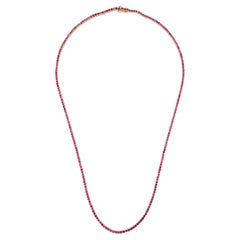 14K Ruby Chain Necklace 12.15ctw - Exquisite Jewelry Piece for Glamorous Style