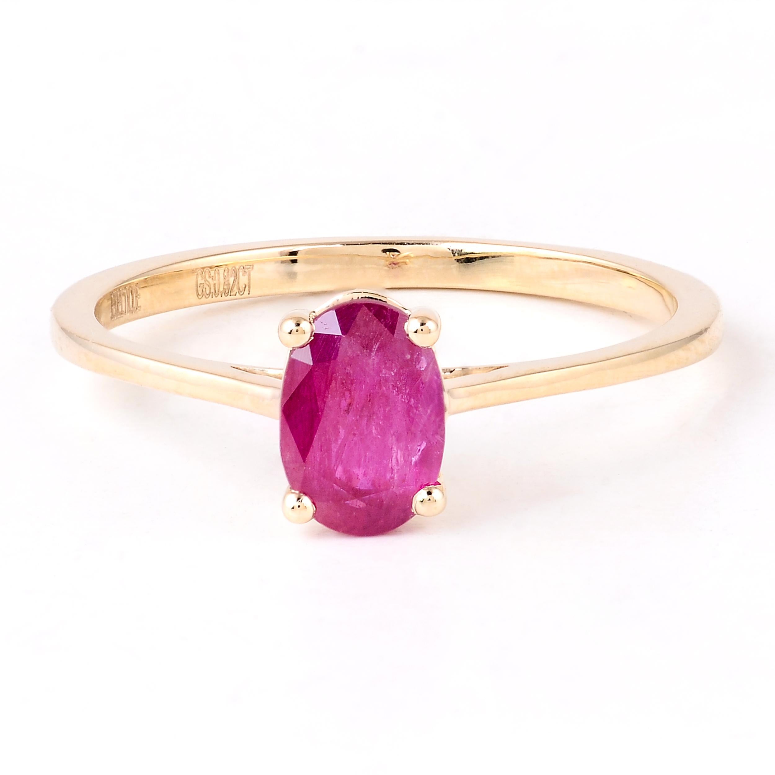Elegant 14K Ruby Cocktail Ring, Size 6.75 - Luxury Statement Jewelry Piece In New Condition For Sale In Holtsville, NY