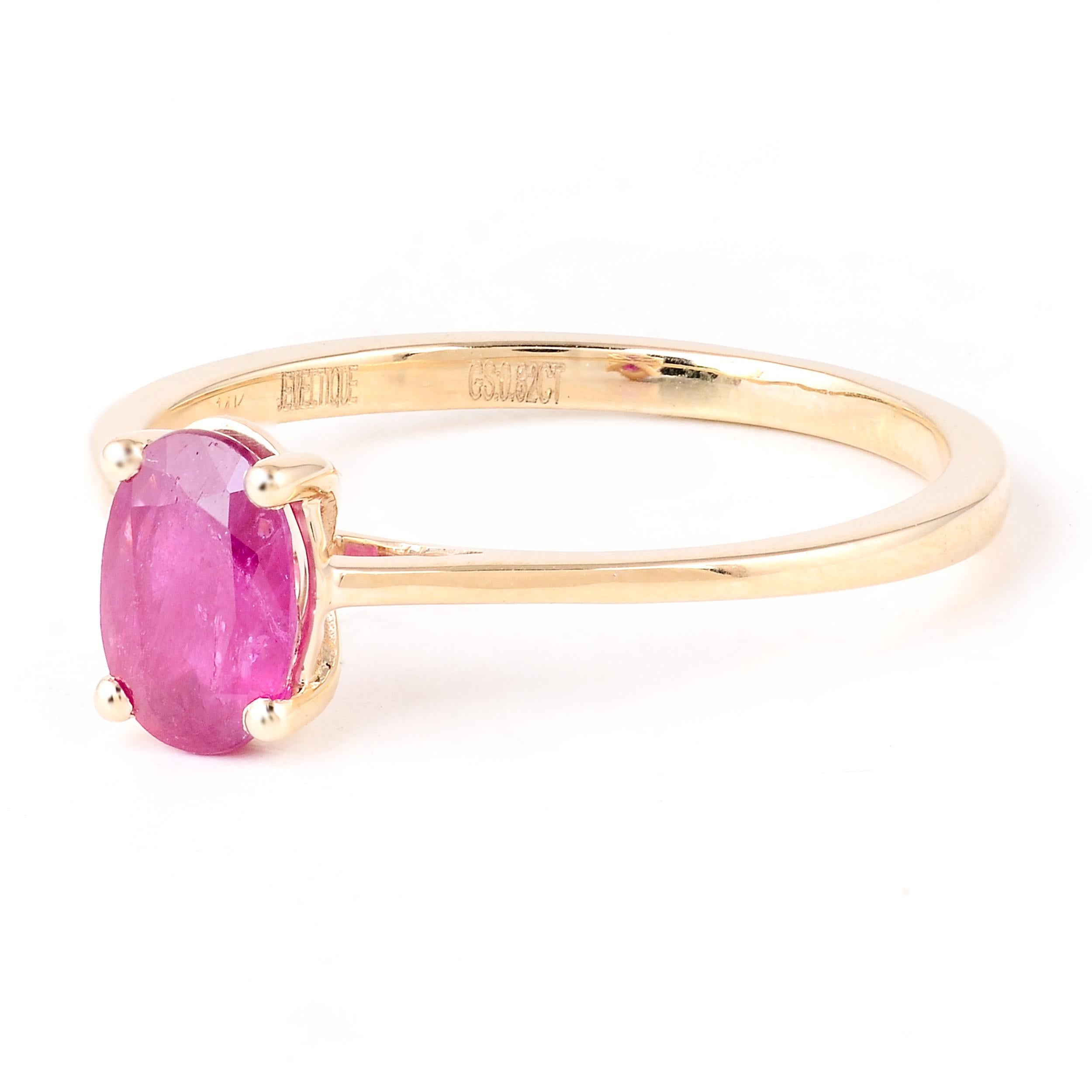 Women's Elegant 14K Ruby Cocktail Ring, Size 6.75 - Luxury Statement Jewelry Piece For Sale