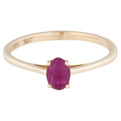 Opulent 14K Ruby Cocktail Ring, Size 7 - Statement Jewelry, Timeless Elegance