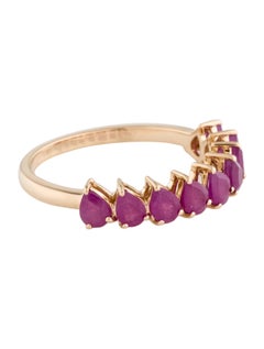 Stunning 14K Ruby Band Ring with 1.77ctw Gemstones - Size 8  Elegant & Vintage