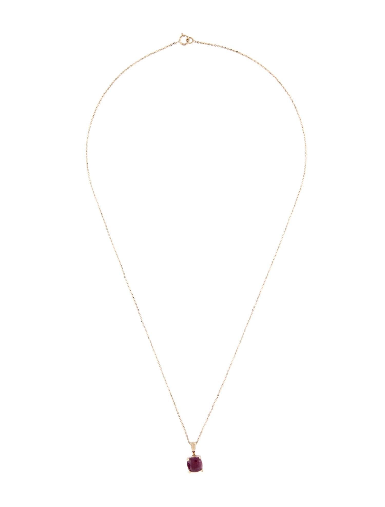 da uomo o donna Splendida collana con ciondolo in rubino 14K  2,08 carati di pietra preziosa scintillante in vendita