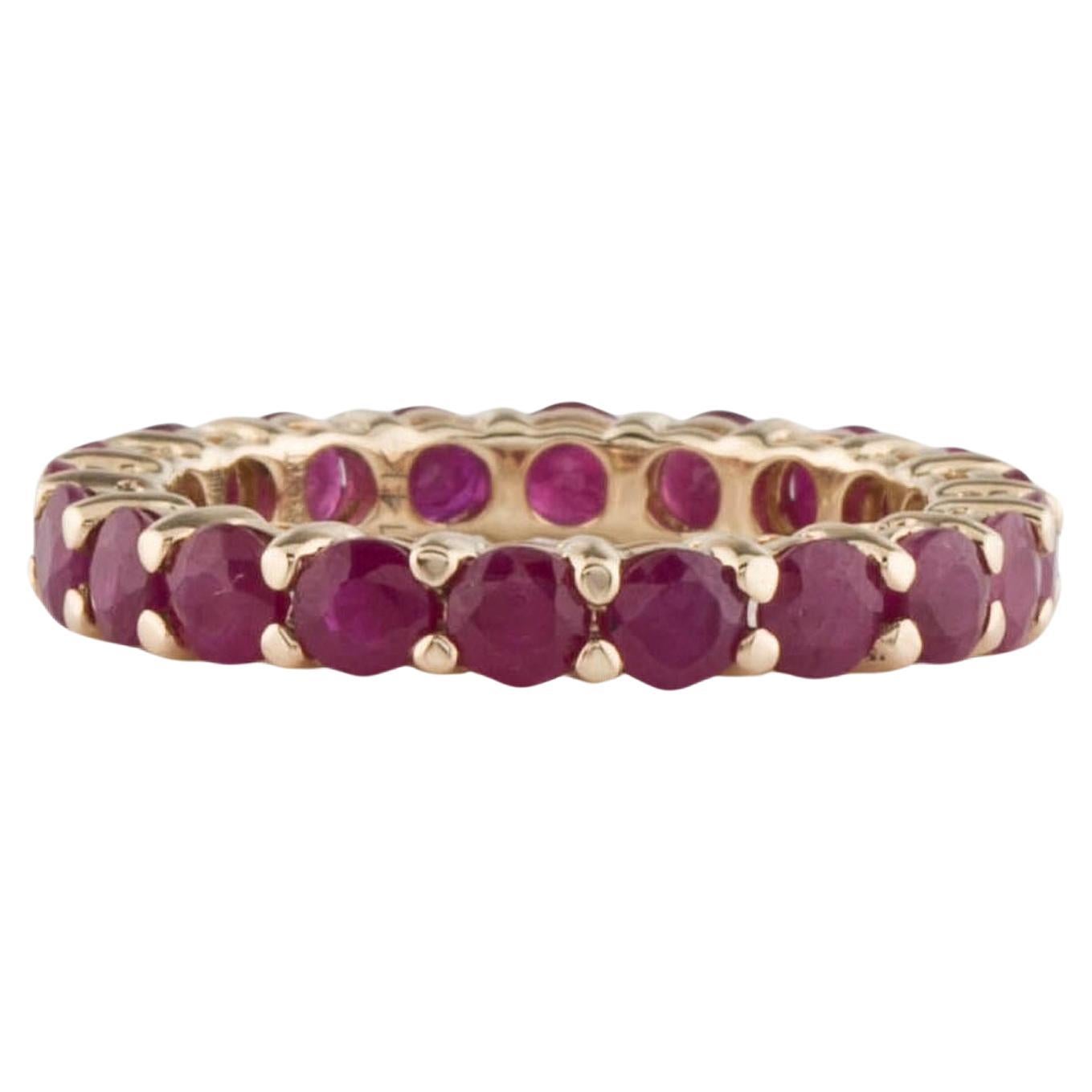 Luxurious 14K Ruby Eternity Band Ring 2.96ctw Size 7 - Elegant Statement Jewelry
