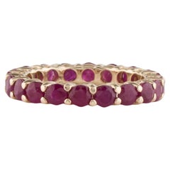 Luxurious 14K Ruby Eternity Band Ring 2.96ctw Size 7 - Elegant Statement Jewelry