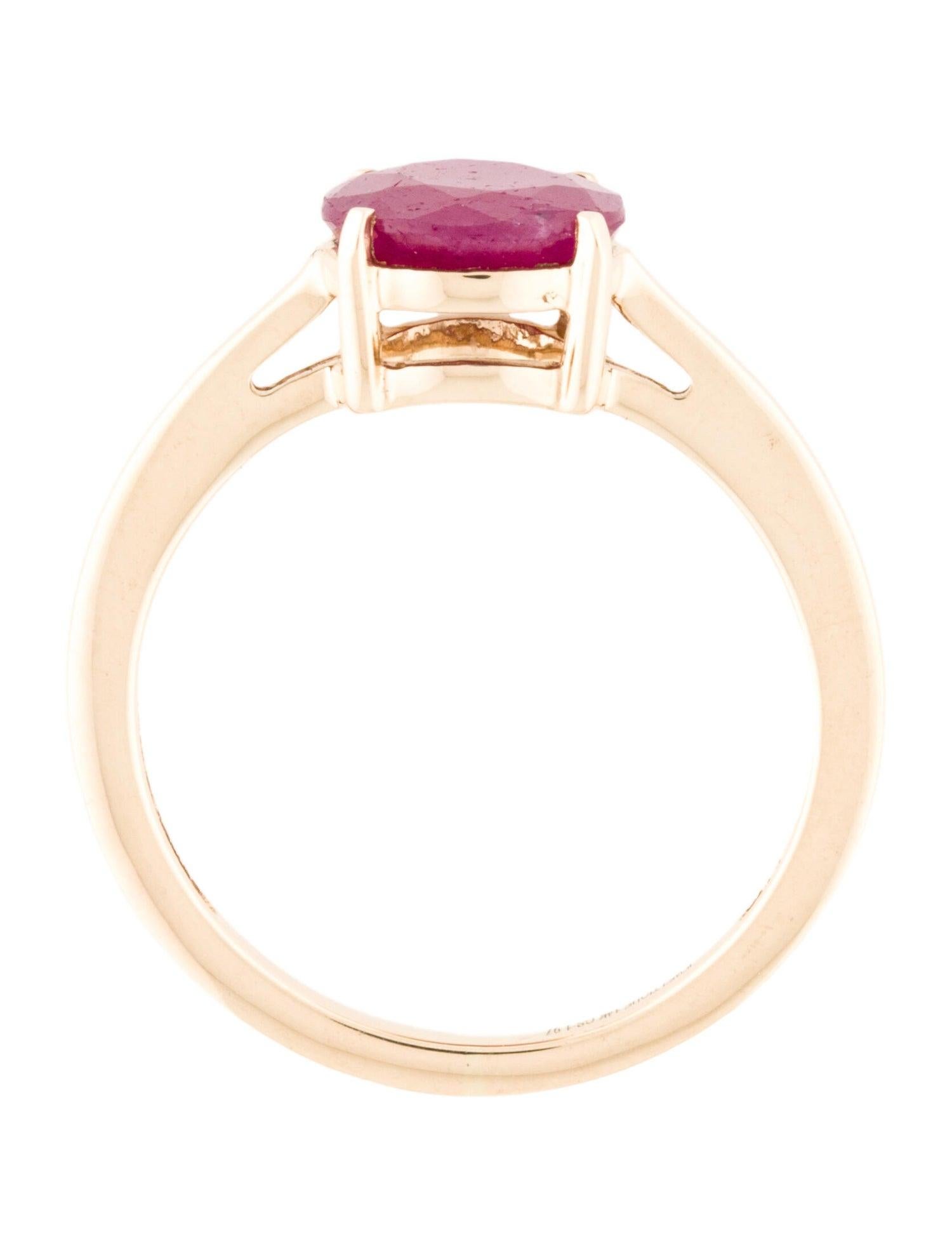14K Ruby Cocktail Ring 1.56ct - Size 7 - Elegant Statement Jewelry - Luxury In New Condition For Sale In Holtsville, NY