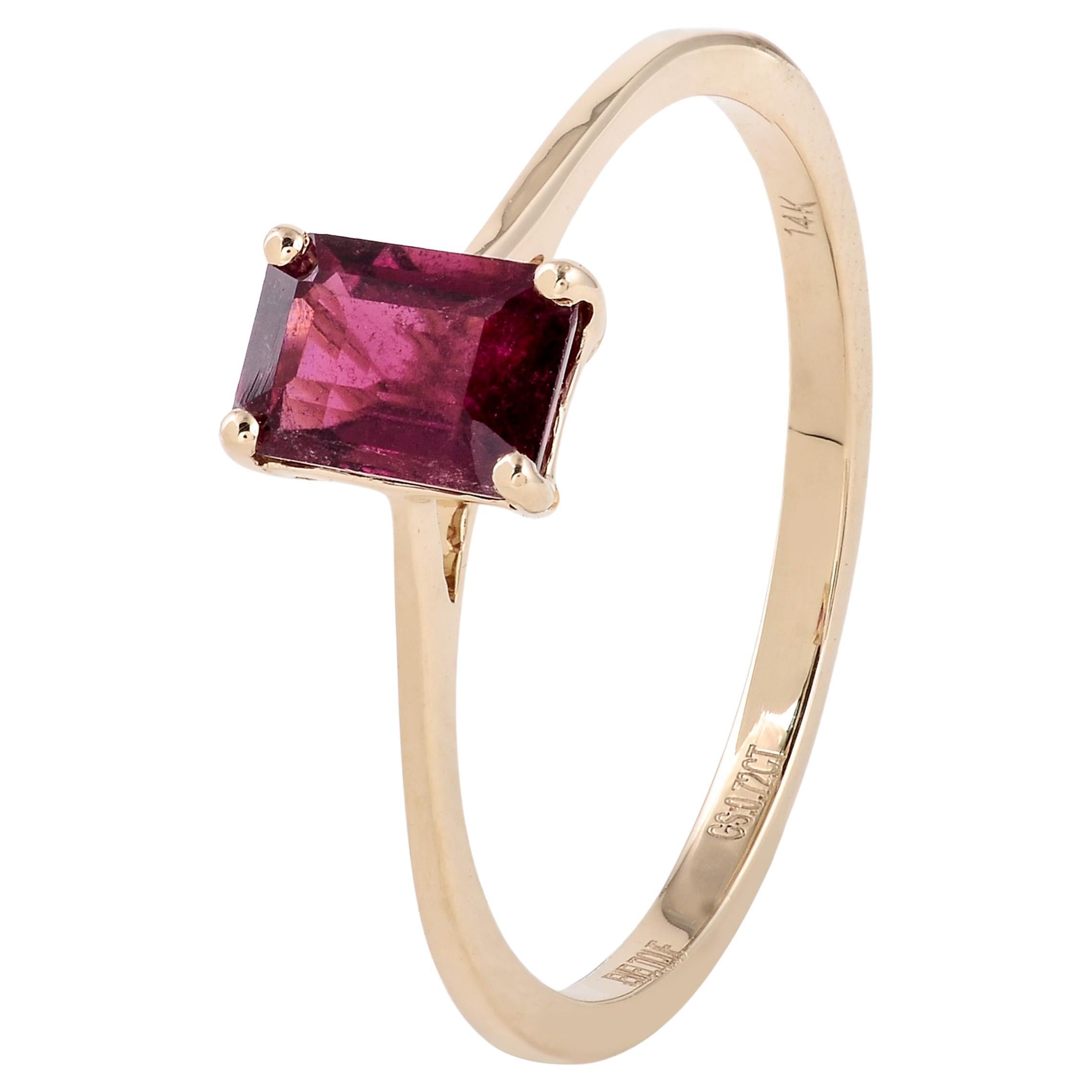 Elegant 14K Tourmaline Cocktail Ring, Size 7 - Stunning Statement Jewelry Piece For Sale