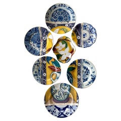 "Bloomsbury"  Set von 7 dekorativen Tellern, geschichtet mit einem Gemälde