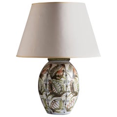 Vintage Bloomsbury Style Art Pottery Vase as a Table Lamp