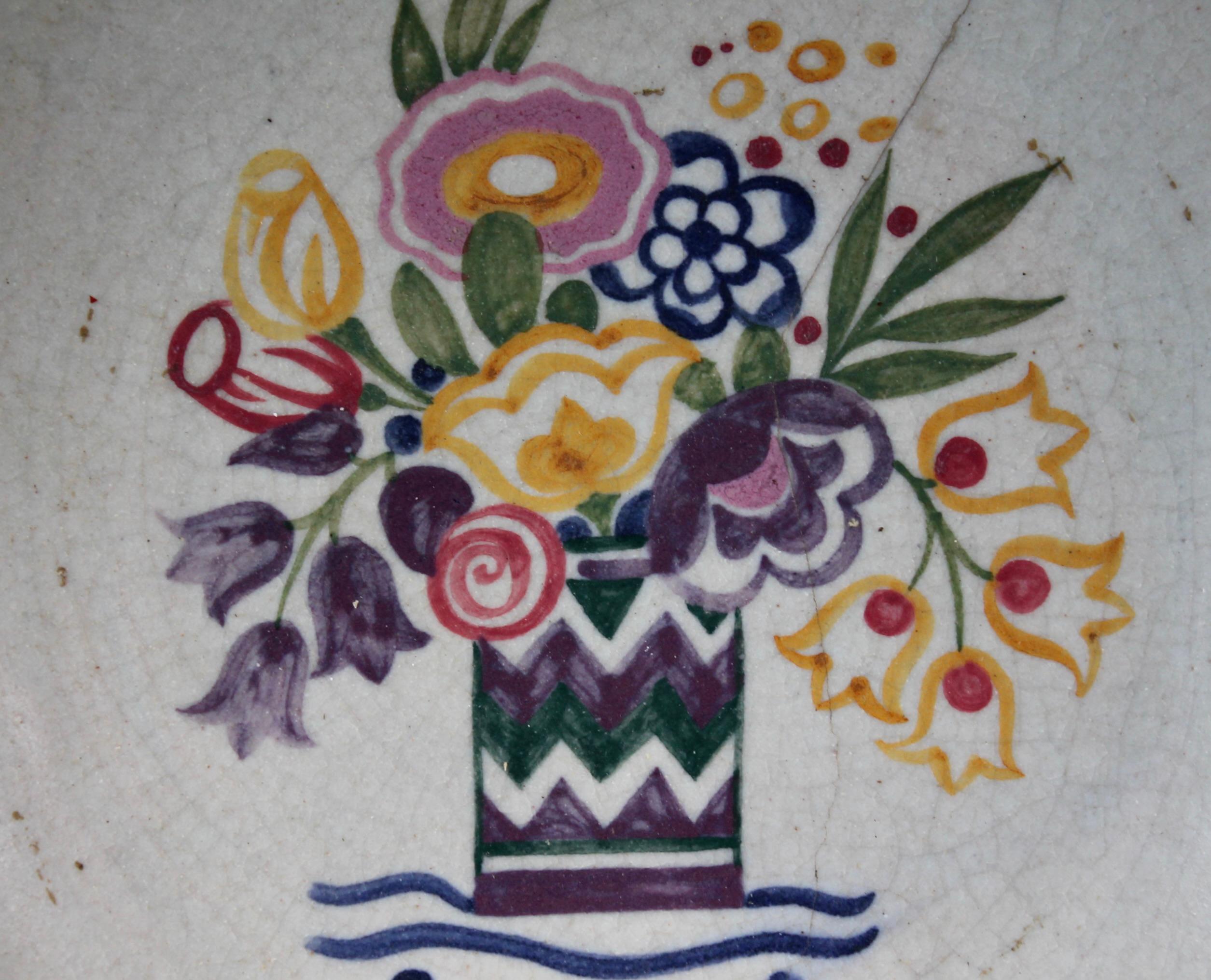 English Bloomsbury Taste Art Deco Poole Studio Pottery signed Carter Stabler Adams For Sale