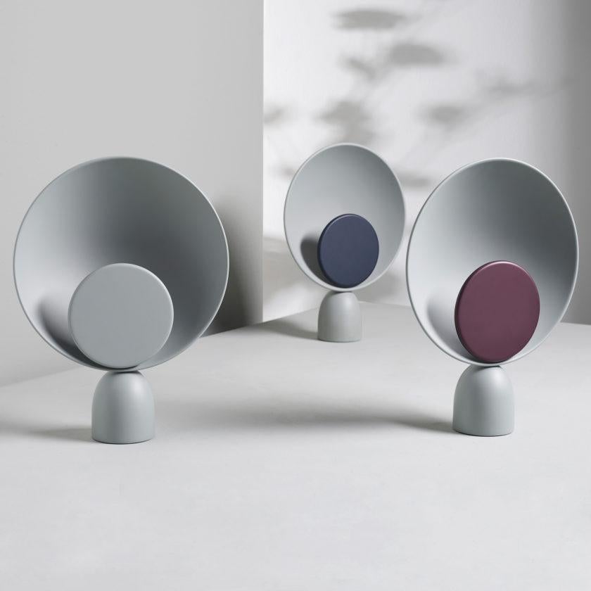 Modern Blooper LED Table Lamp in Ash Grey with Ash Grey Dimmer Disc by Mette Schelde For Sale
