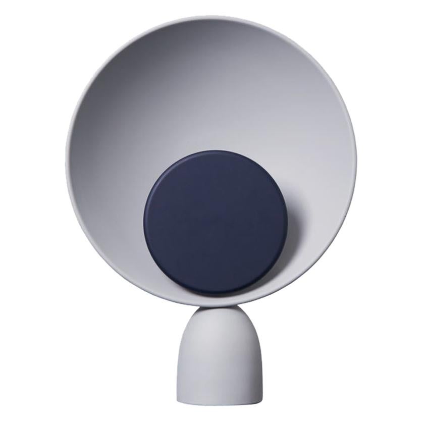 Blooper LED Table Lamp in Ash Grey with Navy Blue Dimmer Disc by Mette Schelde