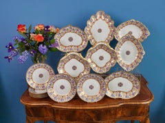 Dessertservice von Dior Derby, neoklassisches Muster, Regency 1815-1820