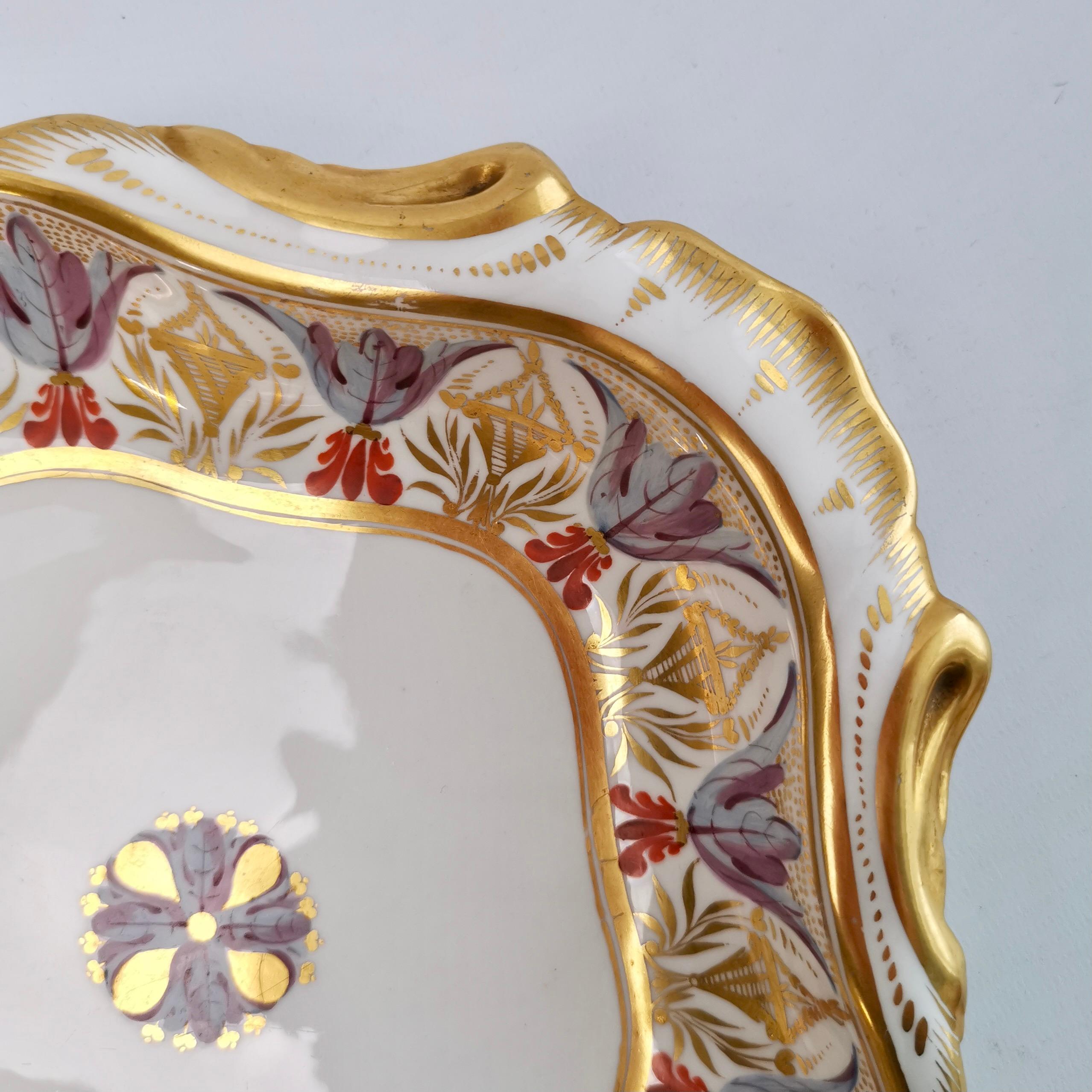 Hand-Painted Bloor Derby Dessert Service, Neoclassical Pattern, Regency 1815-1820
